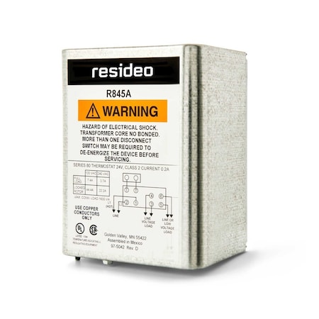 Resideo DPST, 1 pole line voltage- other pole line voltage or low voltage R845A1030